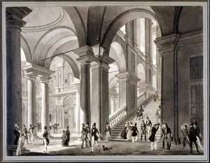 The Large Staircase of Brera Aquatint Print, 1820