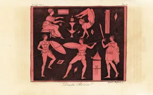 Giulio Ferrario Costume Book Prints: Pyrrhic Dance, ancient Greek war dance