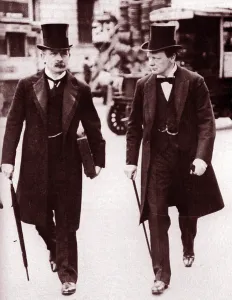 Prints of UIG1578628 David Lloyd George (1863-1945) and Winston Churchill (1874-1965); (add.info.: David Lloyd George (1863-1945) and Winston Churchill (1874-1965) in 1907); Universal History Archive/UIG Politic Prints: David Lloyd George and Winston Churchill Print, 1907