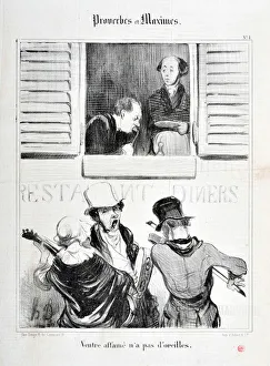 Artwork by Honore Daumier (1808-1879). Charivari dates from 1840: Serie PROVERBES ET MAXIMES " Artwork by Honore Daumier (1808-1879). Charivari dates from 1840: Serie PROVERBES ET MAXIMES "