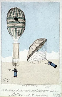 Ascent and descent of Garnerin by balloon and parachute, 1798 Ascent and descent of Garnerin by balloon and parachute, 1798