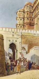 The Ascent to the Palace, Jodhpur (colour litho) The Ascent to the Palace, Jodhpur (colour litho)