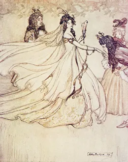 Ashenputtel goes to the ball, from The Fairy Tales of the Brothers Grimm, pub Ashenputtel goes to the ball, from The Fairy Tales of the Brothers Grimm, pub