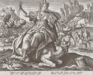 Asia from The Four Continents, pub. C 1588-89 (engraving) Asia from The Four Continents, pub. C 1588-89 (engraving)