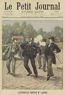 Scandal Gallery: Assassination attempt on Fernand Labori (colour litho)