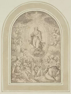 Assumption Of Mary Gallery: The Assumption of the Virgin Mary, 1571-1630 (pen in black and ink with grey wash on paper)