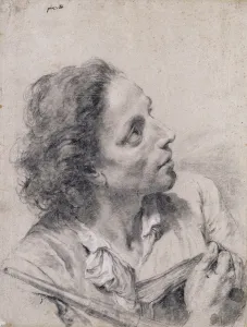 An Astronomer Holding a Book and a Telescope, Looking up to the Right An Astronomer Holding a Book and a Telescope, Looking up to the Right