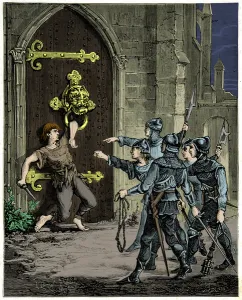 Asylum ring. A large iron ring with an animal's head on the door of the churches Asylum ring. A large iron ring with an animal's head on the door of the churches