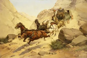 Attack on the Stagecoach, (oil on canvas) Attack on the Stagecoach, (oil on canvas)