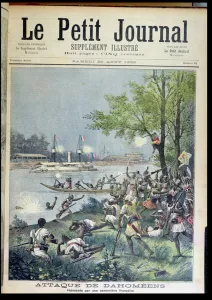 Attack on the Villagers of Dahomey, from Le Petit Journal Attack on the Villagers of Dahomey, from Le Petit Journal