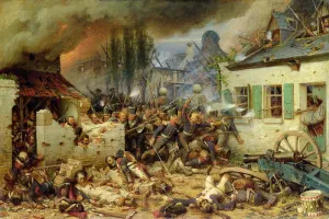 Attacking the Prussians in Plancenoit in the Battle of Waterloo, 1863 (oil on canvas) Attacking the Prussians in Plancenoit in the Battle of Waterloo, 1863 (oil on canvas)