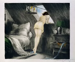 Attic Room, 1940 (colour etching, drypoint)
