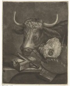 Attributes of the Guild of Saint Luke, 1735 (engraving) Attributes of the Guild of Saint Luke, 1735 (engraving)
