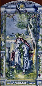 August, from a series of tile panels for the Dutch Kitchen August, from a series of tile panels for the Dutch Kitchen