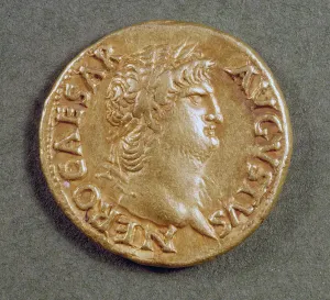 Aureus (obverse) of Nero (AD 54-AD 68) wearing a laurel wreath Aureus (obverse) of Nero (AD 54-AD 68) wearing a laurel wreath