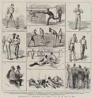 Australia Versus England at Lord's, 21, 22, and 23 July 1884 (engraving)