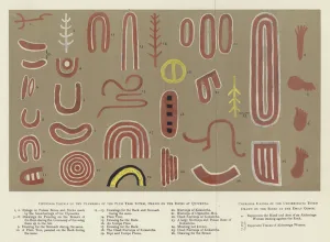 Australian Aboriginal rock art (colour litho) Australian Aboriginal rock art (colour litho)