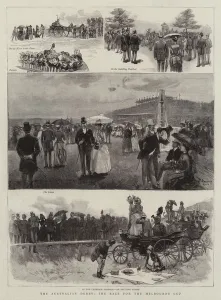 The Australian Derby, the Race for the Melbourne Cup (engraving) The Australian Derby, the Race for the Melbourne Cup (engraving)