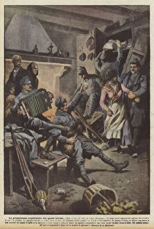 Agricultural Scene Gallery: Austrian bullying in invaded countries (colour litho)