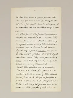 Autograph manuscript of Lincoln's election victory speech as President Autograph manuscript of Lincoln's election victory speech as President