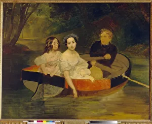 Autoportrait avec la baronne Yekaterina Meller Zakomelskaya (Meller-Zakomelskaya) et sa fille dans une barque Autoportrait avec la baronne Yekaterina Meller Zakomelskaya (Meller-Zakomelskaya) et sa fille dans une barque