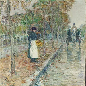 Autumn Boulevard, Paris (oil on canvas)
