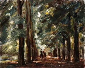 Avenue in Sakrow with Two Riders; Allee in Sakrow mit zwei Reitern, c Avenue in Sakrow with Two Riders; Allee in Sakrow mit zwei Reitern, c