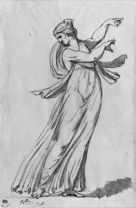 Bacchante (pen & black ink & grey wash & pierre noire on paper) Bacchante (pen & black ink & grey wash & pierre noire on paper)