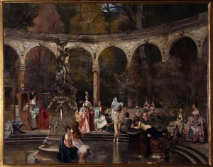 Bain des courtisanes au 18eme siecle - Peinture de Francois Flameng (1856-1923), huile sur toile, 1888 Bain des courtisanes au 18eme siecle - Peinture de Francois Flameng (1856-1923), huile sur toile, 1888