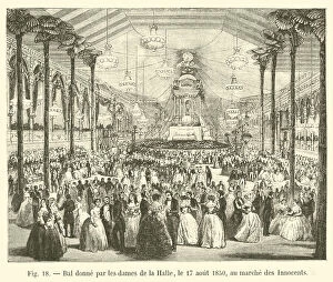 Bal donne par les dames de la Halle, le 17 aout 1850, au marche des Innocents (engraving)