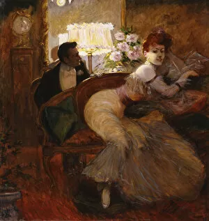 Before the Ball (oil on paper laid down on canvas)