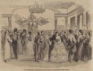 Republic Of Singapore Gallery: Ball at Singapore, in Celebration of the Anniversary of the Settlement (engraving)