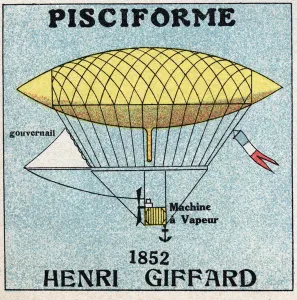 Balloons: pisciform envelope by Henri Giffard (1825-1882) in 1852 Balloons: pisciform envelope by Henri Giffard (1825-1882) in 1852