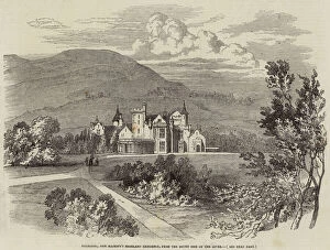 Balmoral, Her Majesty's Highland Residence, from the South Side of the River (engraving)