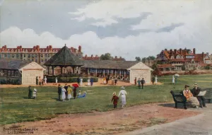 Bandstand & Shelter, Littlehampton (colour litho) Bandstand & Shelter, Littlehampton (colour litho)