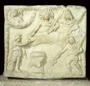 Roman God Gallery: The Banquet of Mithras and the Sun, 2nd-3rd century AD (marble) (see also 173164)