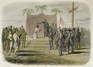 The baptism of the king of the island of Cebu and five hundred other Indians by members of the Magellan expedition The baptism of the king of the island of Cebu and five hundred other Indians by members of the Magellan expedition