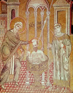 The Baptism of St. Paul by Ananias, from Scenes from the Life of St. Paul (mosaic) The Baptism of St. Paul by Ananias, from Scenes from the Life of St. Paul (mosaic)