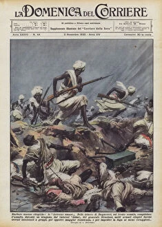 Corpses Gallery: Barbarian Ethiopian customs, human fortresses (colour litho)