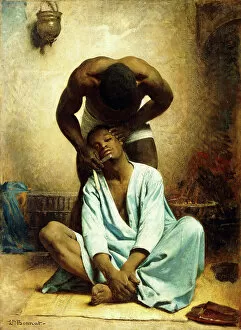 French Art Collection: The Barber of Suez, (oil on canvas)