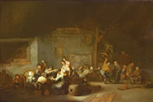 Barn Interior with Boors Carousing at a Wedding Barn Interior with Boors Carousing at a Wedding