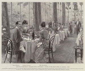 Baroness Cederstrom's (Madame Patti's) Honeymoon, Dinner at the Grand Hotel du Quirinal, Rome (litho)