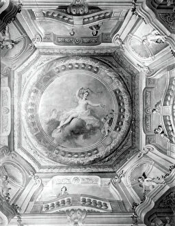 Puttos Collection: A baroque ceiling on the ground floor at Radnor House, Middlesex