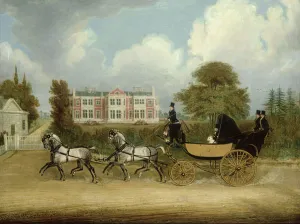 A Barouche drawn by Four Greys passing a Jacobean Mansion, 1830 (oil on canvas) A Barouche drawn by Four Greys passing a Jacobean Mansion, 1830 (oil on canvas)