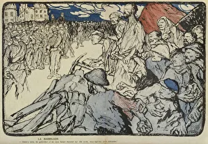 Striker Gallery: The Barricade, illustration from L Assiette au Beurre, 6th May 1905 (colour litho)