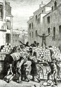 The Barricade, illustration from Les Miserables by Victor Hugo (1802-85) The Barricade, illustration from Les Miserables by Victor Hugo (1802-85)