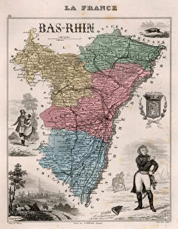 Bas Rhin (Bas-Rhin, 67), Alsace - La France et ses Colonies. Atlas illustrates one hundred