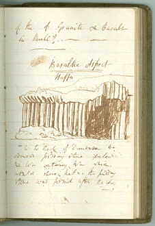 Basaltic Gallery: Basaltic Aspect, Staffa, page from Sir Humphry Davy'