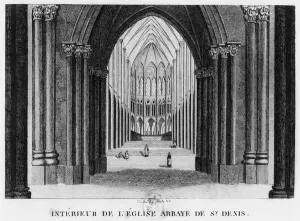 Basilica Saint-Denis, interior view, 1818 (engraving) Basilica Saint-Denis, interior view, 1818 (engraving)
