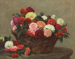Basket of Dahlias; Panier de Dahlias, 1893 (oil on canvas)